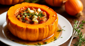Вкусная запеченная тыква с чесноком и базиликом. Простой рецепт без сахара 