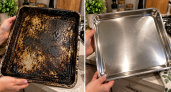 Пригоревший противень больше не тру губкой: засыпаю дно порошком из кухонного шкафчика — толстый панцирь нагара отходит за 10 минут  