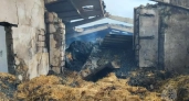 600 тюков соломы и склад выгорели дотла в Тамалинском районе