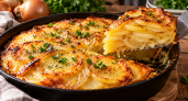 Картофель больше не запекаю дольками: режу почти прозрачно и складываю слоями с луком — получается как пирог