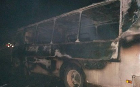 МЧС Пензы опубликовало фото с места ДТП с загоревшимся автобусом