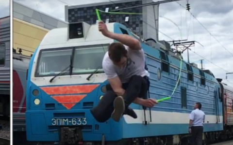 Чемпион России устроил представление со скакалкой на вокзале в Пензе:видео