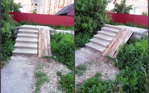 Пензячка пожаловалась на опасный для малышей и инвалидов пандус на ГПЗ