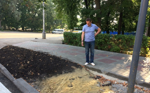 Ремонт тротуара на Лермонтова будет закончен до начала Спаса