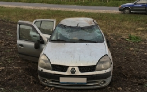 В Иссинском районе опрокинулся Renault Symbol, есть пострадавший
