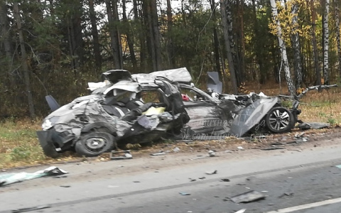 Страшные кадры аварии под Кузнецком: фура превратила легковушку в месиво