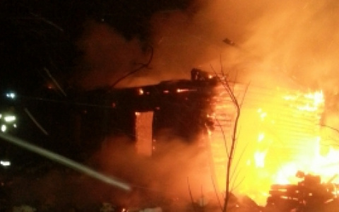 В Пензе десять пожарных тушили срубовой дом