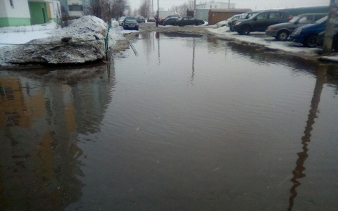 "Люди ходят по забору, машины тонут": в Пензе разлилась "лужа-море"