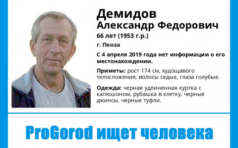 В Пензе разыскивают пожилого человека