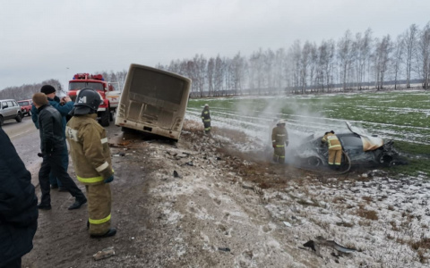 Авто улетело в кювет и загорелось: в ДТП под Пензой погибла молодая женщина