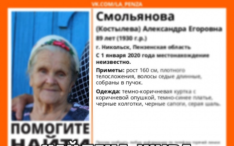 В первый день года в Пензенской области без вести пропала бабушка