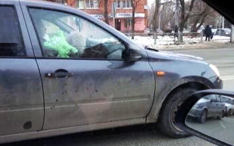 В Пензе засняли самого эксцентричного водителя с «бараном» на руле