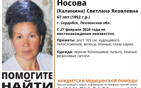 В Пензе ищут пропавшую Светлану Носову