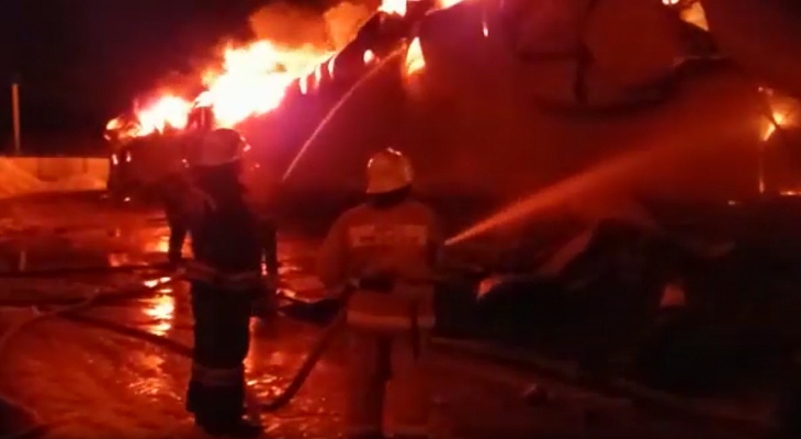 Появились кадры с места пожара в Кривозерье