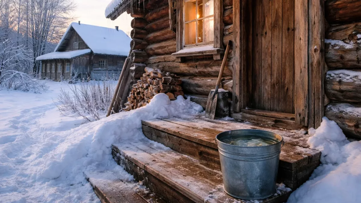 Ведро с водой у порога деревенского дома: гостеприимство, защита от пожара и народные поверья