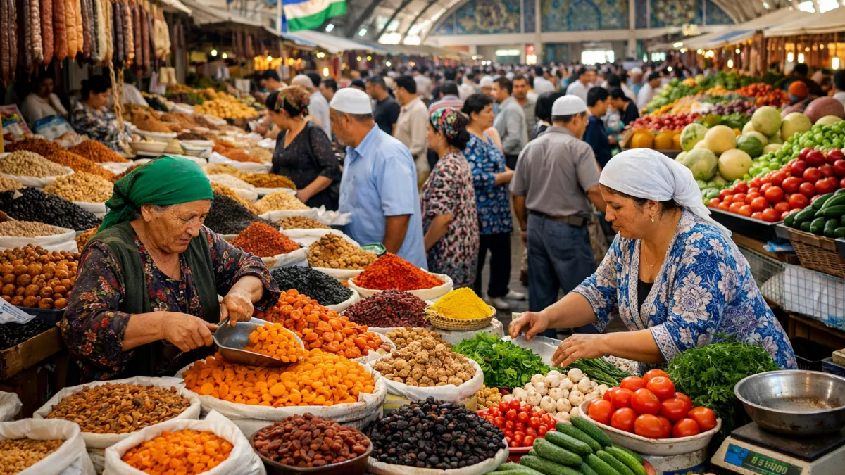 Обзор супермаркета в Узбекистане: цены на продукты, необычные товары, лепешки из тандыра и курт. Сравнение с Россией