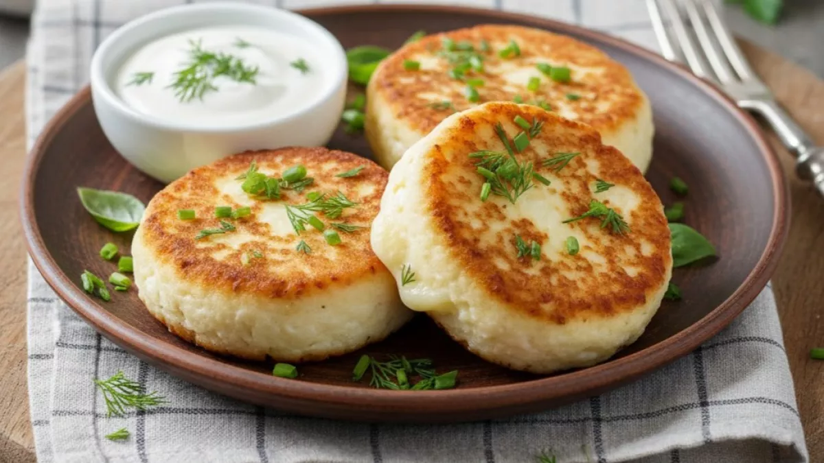 За пару минут пеку: творожные лепешки с сыром - чистая польза на завтрак 