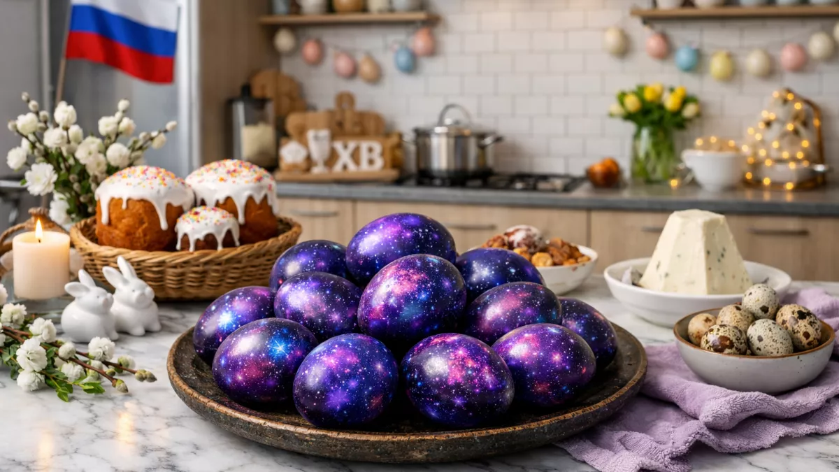 На Пасху всегда крашу "космические" яйца: глубокий фиолетовый цвет получаю без химии и красителей - знаю другой секрет 