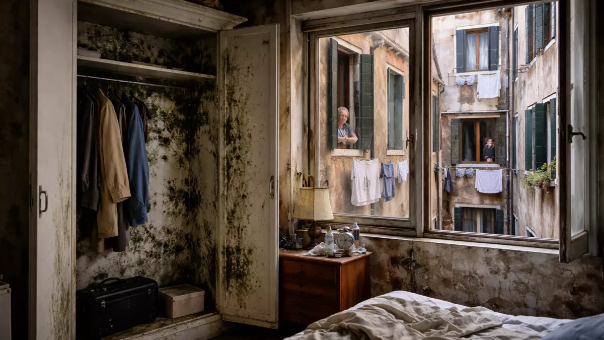 Сняла квартиру в Венеции и была не готова к реальности — влажность, плесень в шкафах и окна, выходящие в квартиру соседей