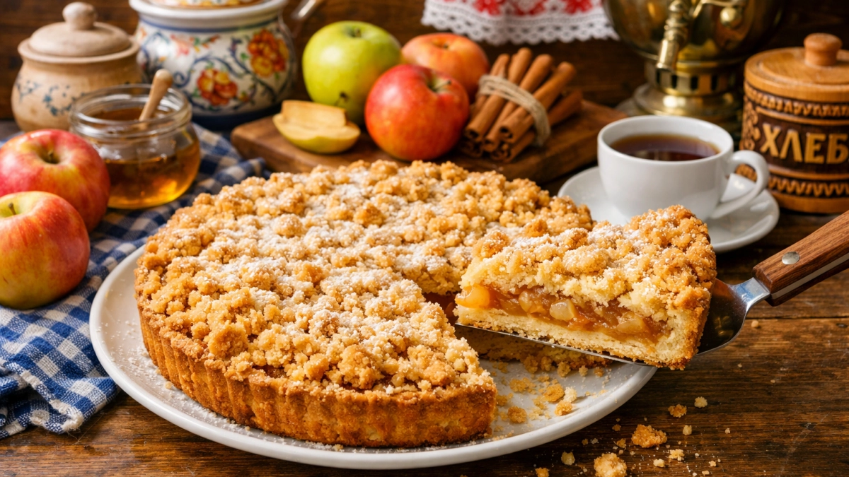 Яблочный пирог «Три стакана», который невозможно испортить — рецепт для тех, кто не любит сложную выпечку