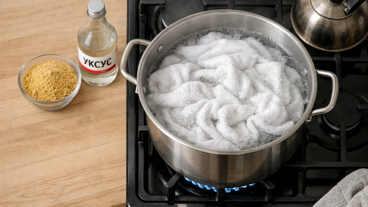 2 ст. л. на 10 литров - и полотенца снова кипенно-белые: как японки легко отбеливают кухонный текстиль