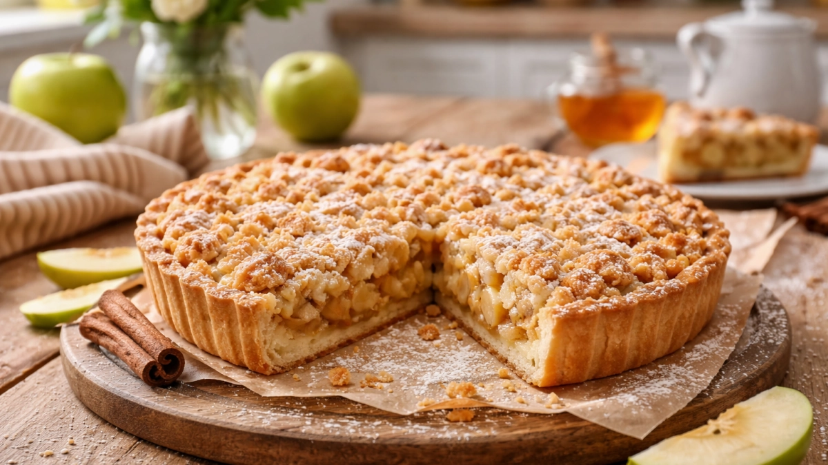 Готовлю насыпной яблочный пирог «Три стакана»: в сотню раз вкуснее шарлотки и гораздо проще в приготовлении