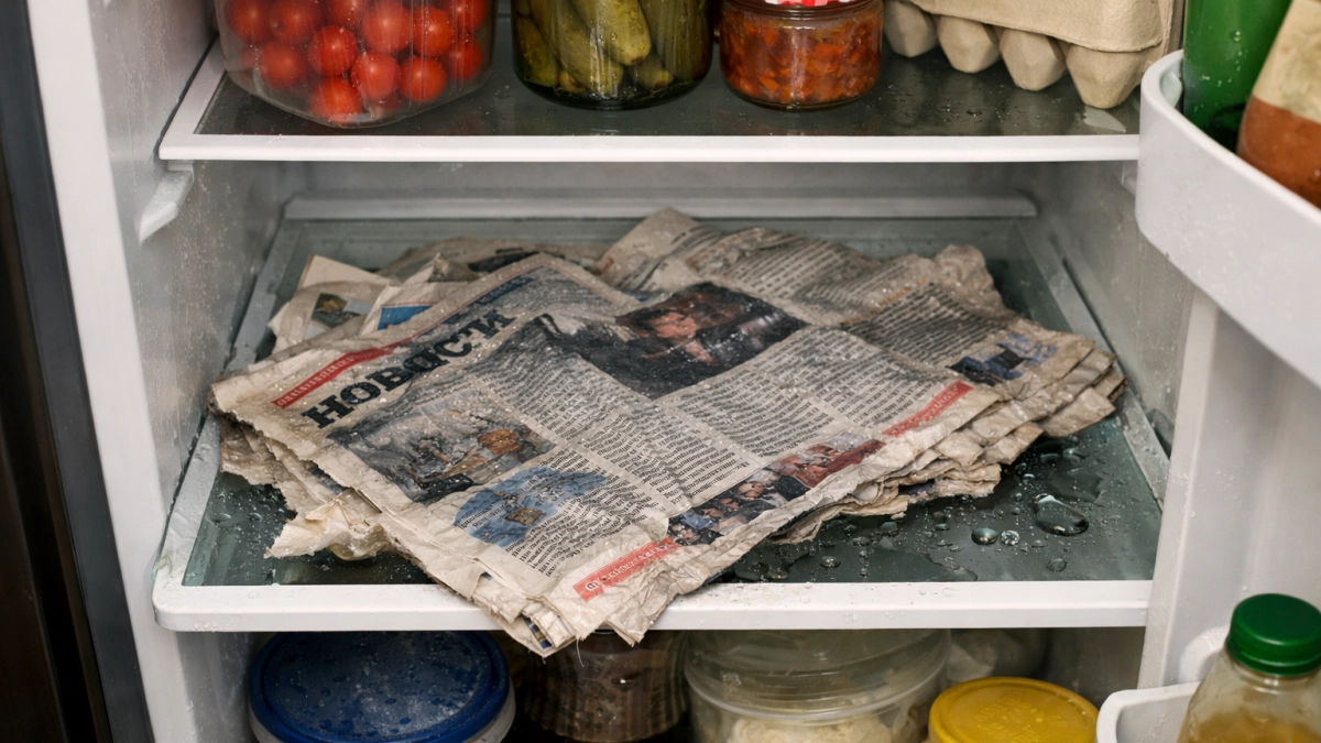 Положила мокрую газету в холодильник и не ожидала такого результата - избавилась от одной неприятной проблемы