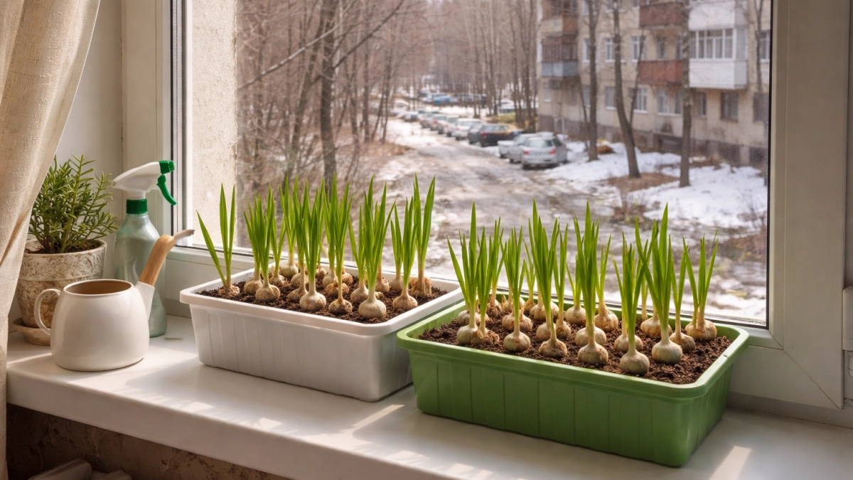 Выращиваем молодой чеснок на подоконнике к майским шашлыкам уже сейчас: как получить хорошую зелень - правила и советы 