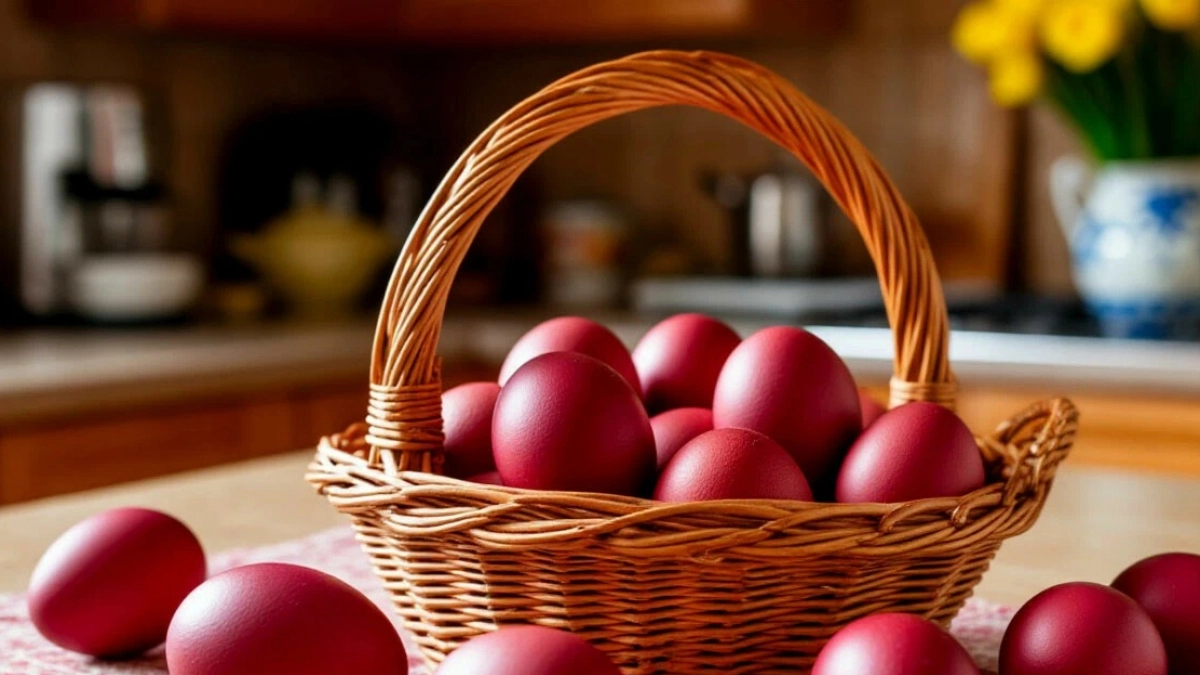 Химозные красители для яиц— прошлый век: этот натуральный отвар даёт цвет спелого граната - красные солнышки у вас на столе