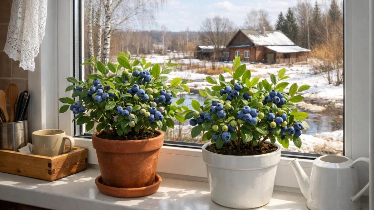 Оказалось, голубику можно без труда выращивать на окне - наслаждаюсь свежими ягодами на завтрак круглый год