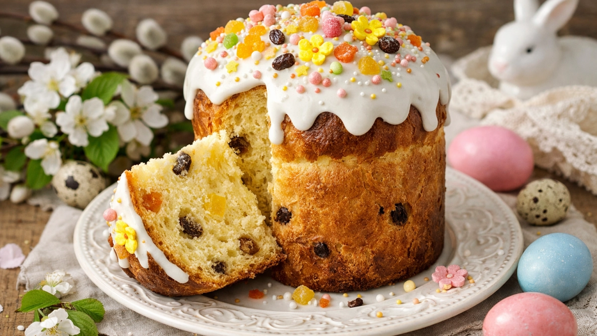 Этот кулич на венском тесте я замешиваю утром — и к вечеру он пышный, влажный и не черствеет даже через три дня