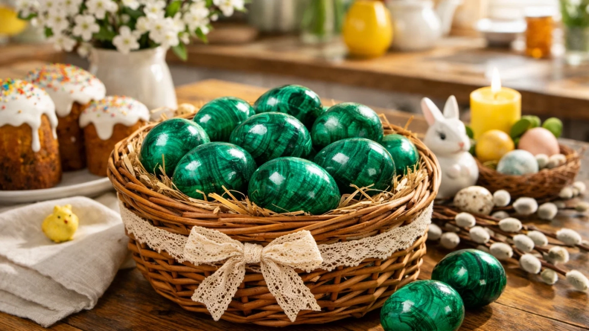 Кочан капусты и 15 минут — «малахитовые» яйца делаю каждую Пасху: идеальны для фото, даже есть жалко такую красоту 