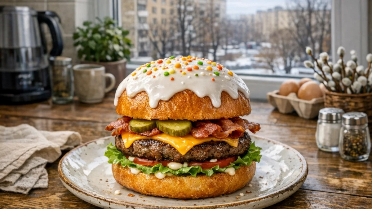 Кулич-чизбургер: раз приготовила, и занесла в список лучших рецептов - нежное тесто и много начинки, не угощение, а мечта