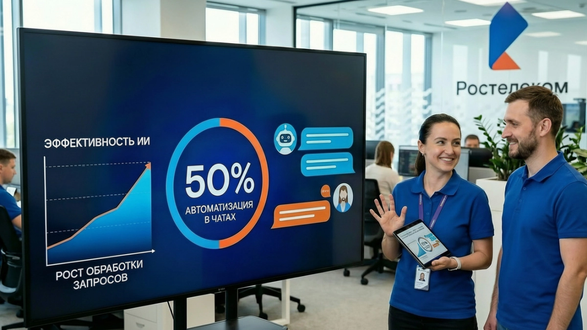 «Ростелеком» достиг 50% автоматизации клиентской поддержки в чатах с помощью ИИ 