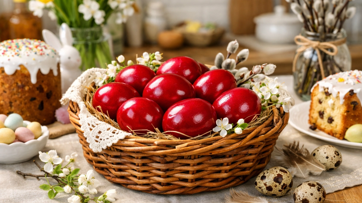 Модный гранатовый оттенок для пасхальных яиц: простой способ окрашивания природными средствами