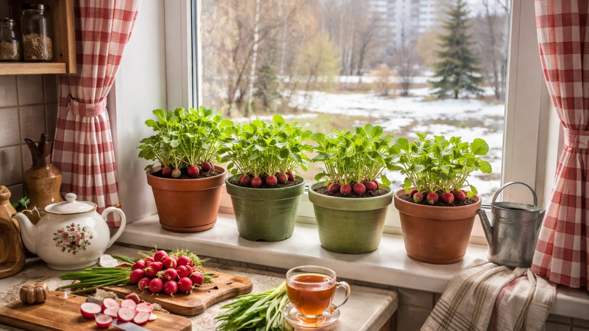 Посадил редиску на окне в апреле — через месяц собираю ведро: запомните эти 2 правила