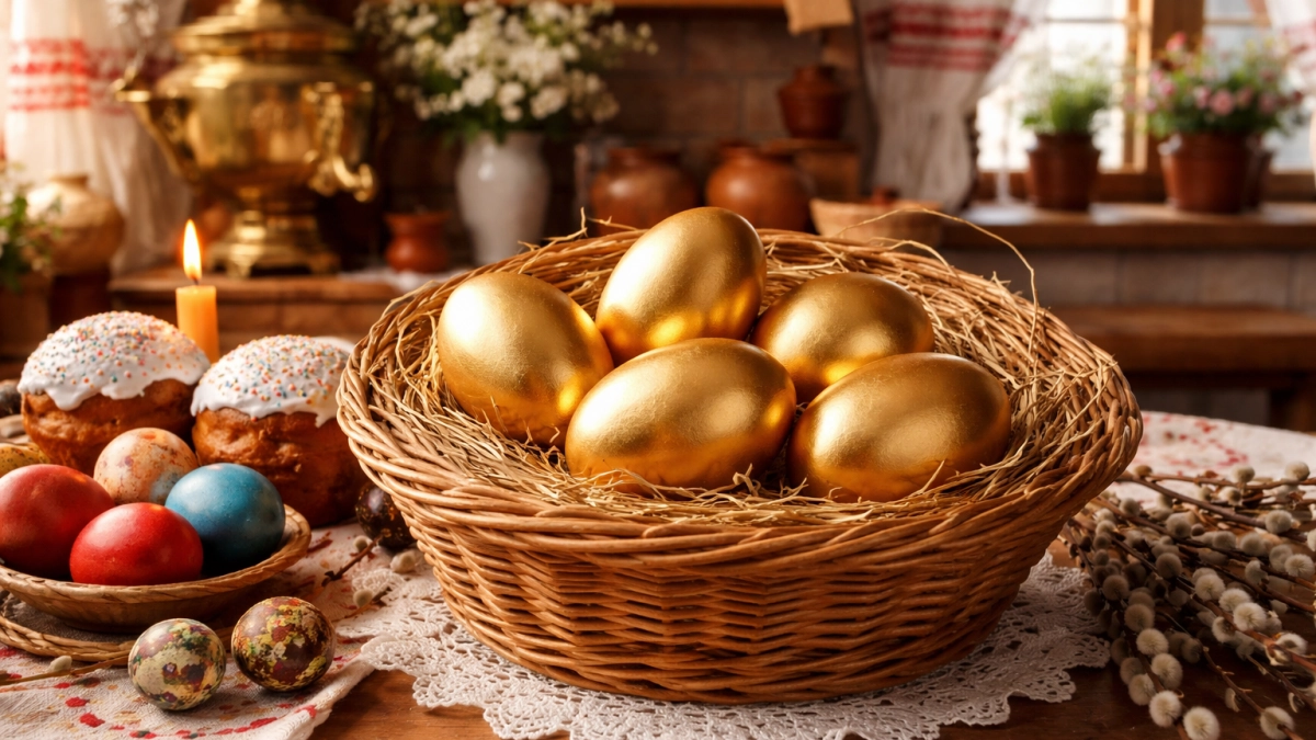 Яйца с золотым сиянием, переливаются и радуют глаз: старинный способ покраски без химии и куркумы