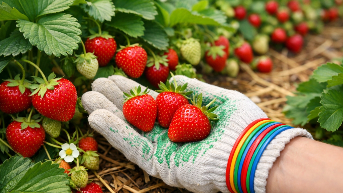 Как простая резинка решает главную проблему клубники: ягоды быстро зреют - не гниют и урожай собирается тазами