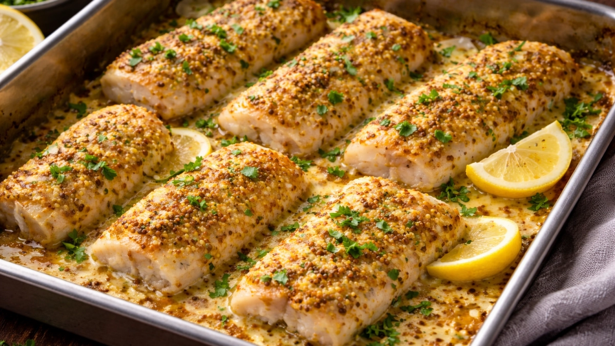 Мишленовский деликатес из дешевого минтая: румяная рыбка в горчичном соусе - роскошный ужин за 5 минут 