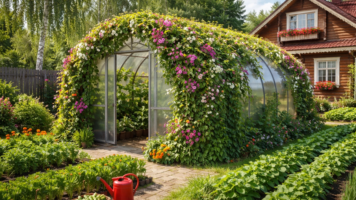 Закрыла теплицу на даче живой изгородью - и не нарадуюсь от своей хитрой задумки: вот мой список подходящих кустарников 