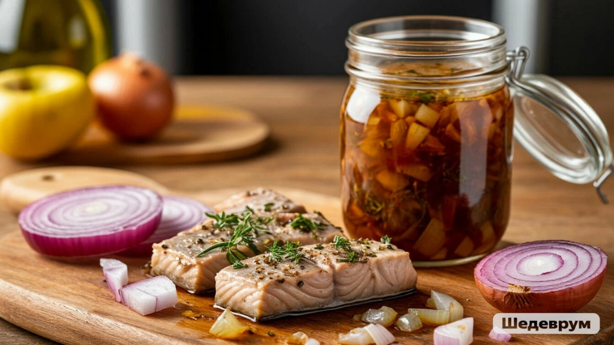 Скумбрию больше не копчу: запекаю в банке с луком в маринаде "по-домашнему" — вкуснота нереальная