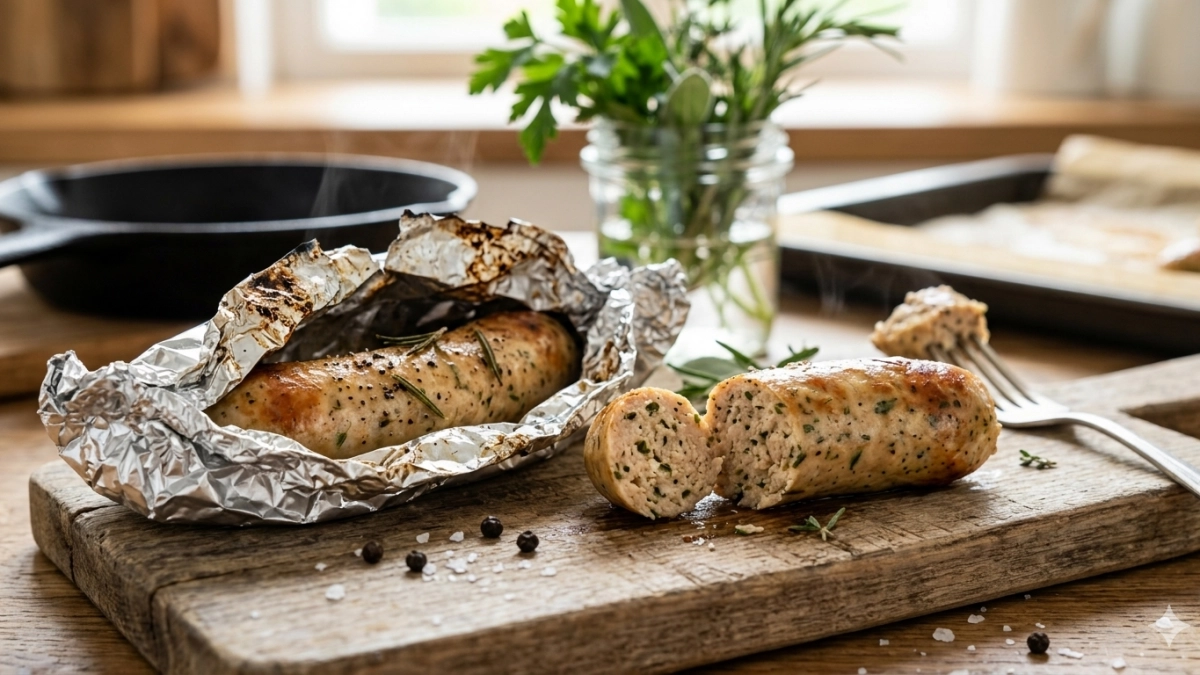 Домашняя натуральная куриная колбаса – филе в фольгу и в духовку: обалденный вкус за 1 час