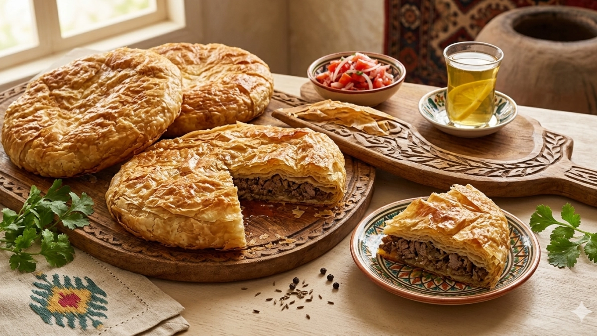 Обалденная лепёшка с мясом "Три стакана": готовь хоть на сковороде, хоть в духовке - хрустящая корочка и мягкая многослойная середина