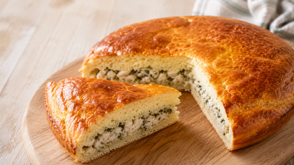 Заливной пирог с минтаем "3 стакана" - замес за 4 минуты и в 100 раз вкуснее шарлотки 