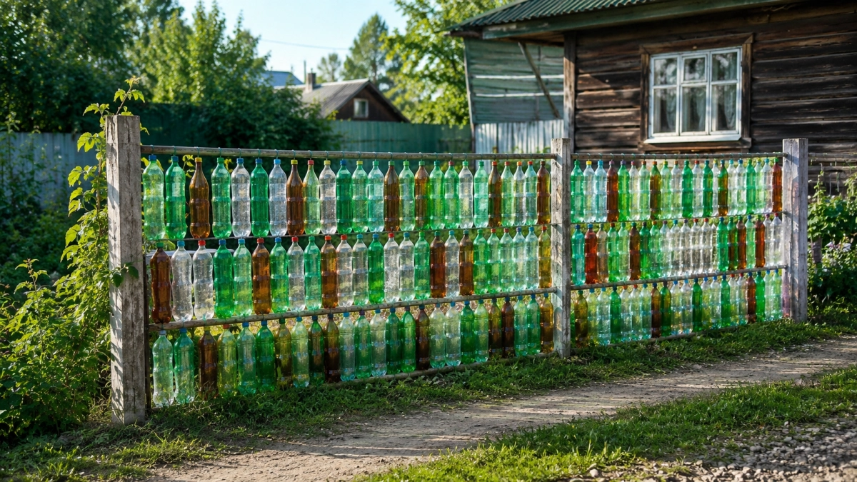 Построил дачный забор из "мусора" своими руками: 0 рублей и каркас — стильное и практичное решение