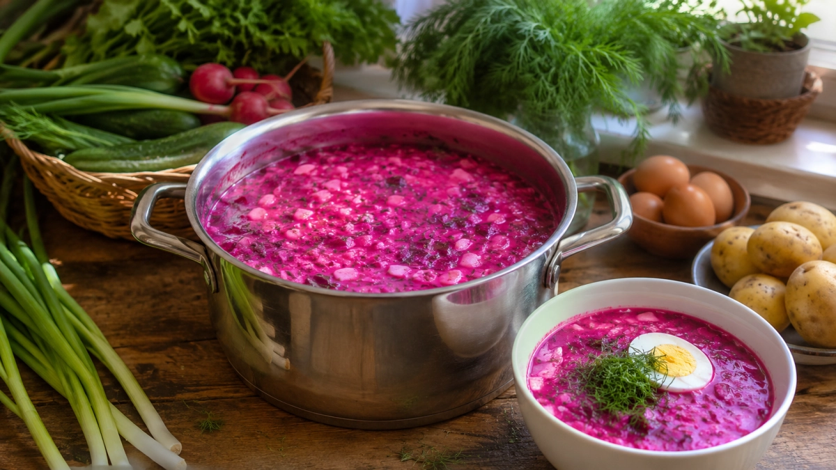 Так вкусно, что одной кастрюли всегда мало: настоящий свекольный холодник — кисленький и освежающий