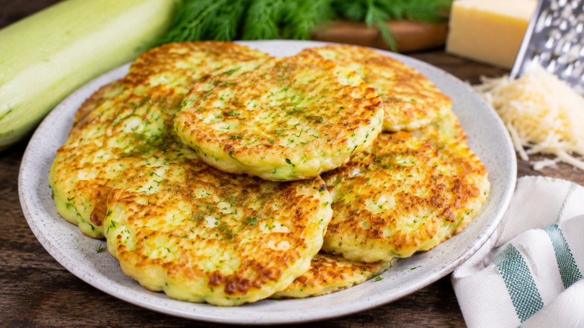 Кабачки больше не жарю кружочками: мешаю с сыром и кефиром — лепёшки хрустят снаружи и тают внутри 