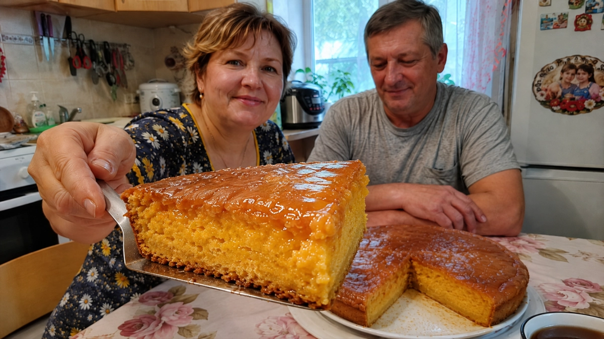 Тыкву осенью натираю в тесто и заливаю сгущенкой: пирог влажный, золотой и пахнет карамелью — режешь кусок, а мякиш как крем