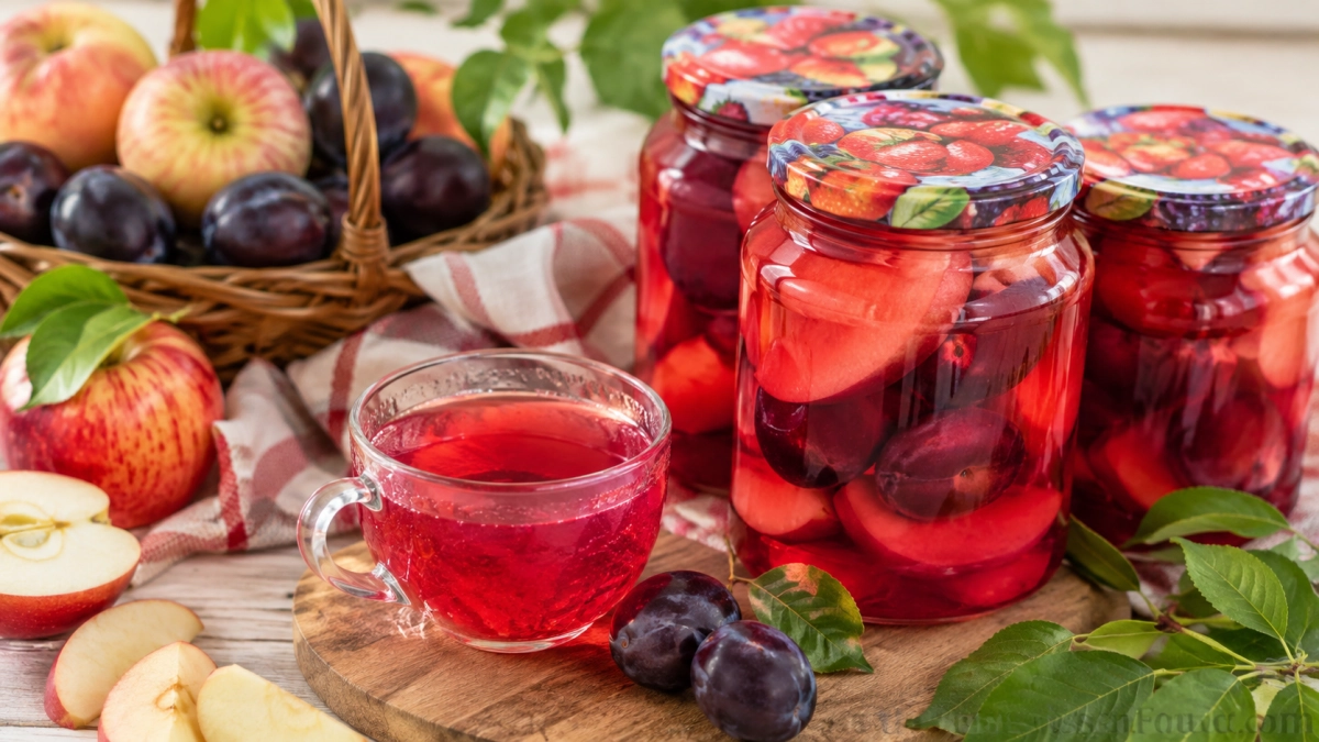 Яблоки + целые сливы — и никакой сложной возни: закрываю «Рубиновый закат», зимой выпиваем до последней капли 
