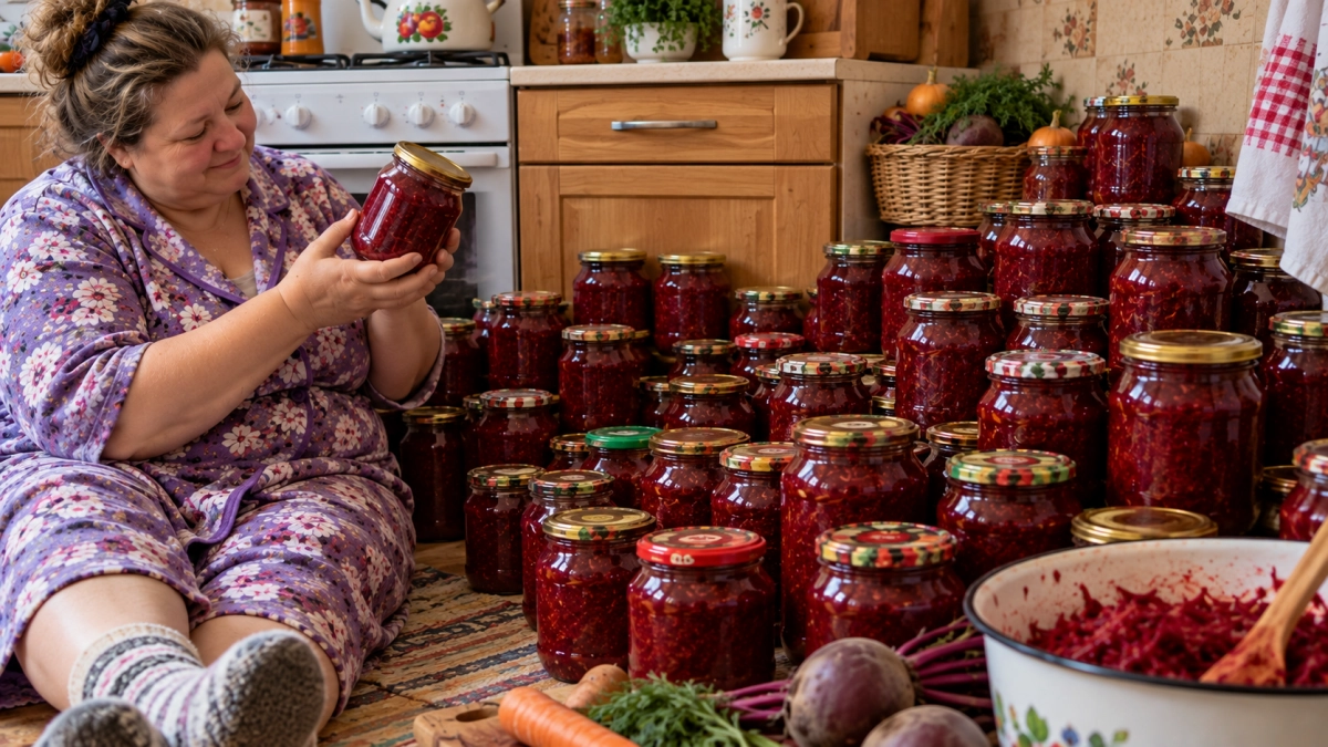 Закрываю по 40 банок — до весны не хватает: царская свекольная заготовка выручает и в борще, и как салат, и как намазка на хлеб
